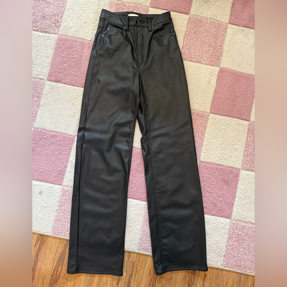 H&M Faux Leather Straight Leg Pant
